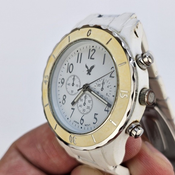 American Eagle Women's Watch 38MM White Dial White Bands 6" New Battery - Picture 4 of 12